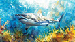 A watercolor A shark conservancy program in action