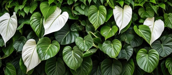 Poster - A close up of a terrestrial plant with green and white leaves, possibly a groundcover or herb. It could be a flowering plant or annual plant, adding a touch of nature to any event