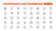 © artnazu - Psychology and mental line icons collection. Big UI icon set in a flat design. Thin outline icons pack.Set of positive thinking icon.be loved, healthy lifestyle, happiness, positive mindset.