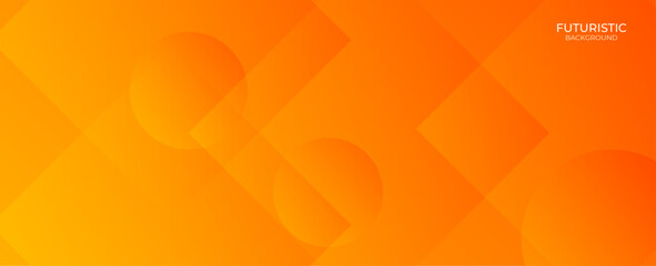Wall Mural - Modern red orange banner background. Yellow and orange gradient with circle halftone pattern curve wave decoration. Graphic design element lines style concept for web, flyer, card cover or brochure