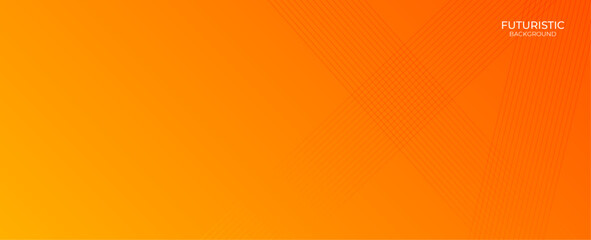 Wall Mural - Abstract modern orange yellow white banner background. geomatric art orange papercut background. Graphic design element lines style concept for web, flyer, card cover or brochure.  vecto illustration