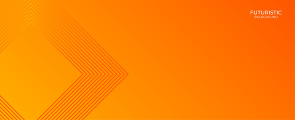 Wall Mural - Abstract modern orange yellow white banner background. geomatric art orange papercut background. Graphic design element lines style concept for web, flyer, card cover or brochure.  vecto illustration