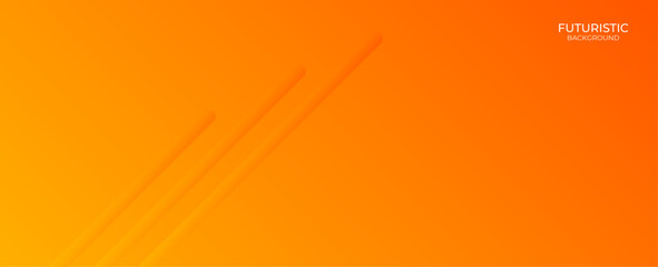 Wall Mural - Abstract modern orange yellow white banner background. geomatric art orange papercut background. Graphic design element lines style concept for web, flyer, card cover or brochure.  vecto illustration