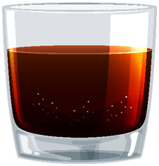 Sticker - Stylized vector graphic of a whiskey glass