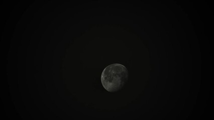Wall Mural - Waning Gibbous Moon in Dark Black Sky - Lunar Phase Static