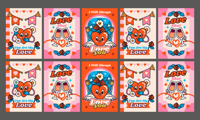 Poster - love card vector illustration flat design