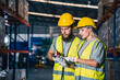 © chokniti - professional business industry technician wearing safety helmet working to maintenance service and checking factory equipment, a work of engineer occupation in manufacturing construction technology