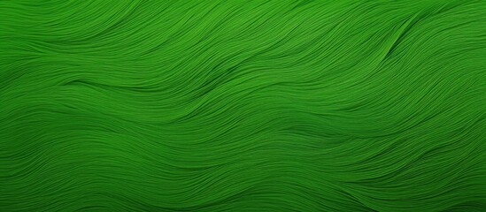 Poster - A close up of a green fabric with waves resembling banana leaf patterns, tints of electric blue, and shades of grass creating a liquidlike circle design