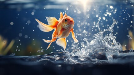 Sticker - Goldfish jumping out of the water