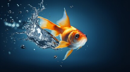Canvas Print - Goldfish jumping out of the water