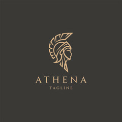 Athena the goddess vector logo design