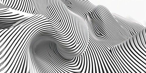 Wall Mural - linear waves vector illustration of black lines on white background