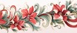 Floral ornament seamlessly displayed on background.