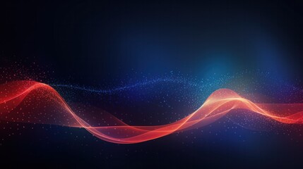 Wall Mural - Abstract particle technology background design Abstract waves moving particles. High technology particle flow