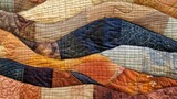 Fototapeta Dmuchawce - Contemporary quilted wall hanging featuring an abstract pattern. Ai Generated
