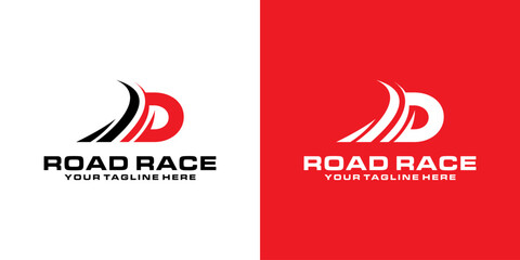 Wall Mural - letter D and road racing logo designs, racing logos, asphalt, asphalt roads, automotive and workshops