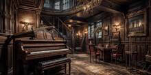 Old Piano In The Interior Of A Room