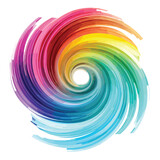 Fototapeta Tęcza - Colourful Swirl Clipart isolated on white background