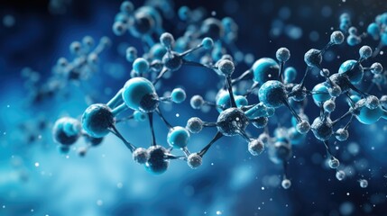 Wall Mural - abstract science background with atoms and molecules, illustration of molecular structure for backdr