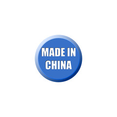 Sticker - Made in China icon isolated on transparent background