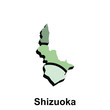Shizuoka vector world map City illustration. Isolated on white background, for business