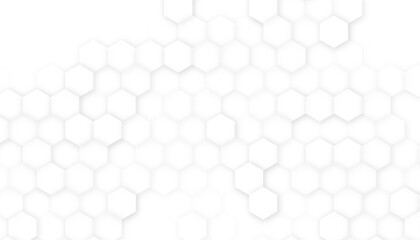 Wall Mural - technologic 3d hexagon blocks white abstract background. conceptual sci-fi hexagonal structure patte