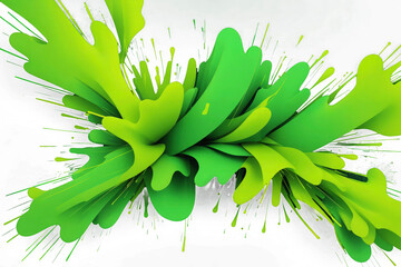 Wall Mural - A green and yellow splash of paint with a green and yellow background