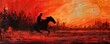 Rodeo Rider in the Sunset Generative AI