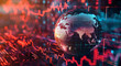 World, economy and finance background design for business, marketing and global inflation. Graphic, recession and index wallpaper or backdrop for banking, investment growth and forex trading