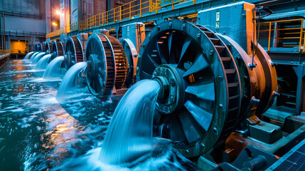 Wall Mural - Machines or turbines in hydroelectric power plants