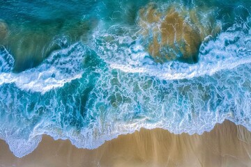 Wall Mural - Wave Crashing on the Beach A Surfer's Paradise Generative AI