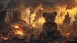 Bear in the Ruins A Post-Apocalyptic Teddy Bear Generative AI