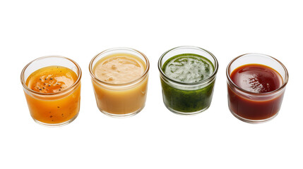Poster - Glass of Various Sauces isolated on transparent background Remove png, Clipping Path, pen tool