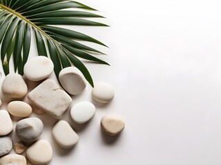 Zen stones arranged around a green vitamin