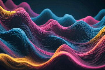 Wall Mural - A colorful wave of lines that are all different colors