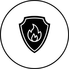 Canvas Print - Fire Shield Icon