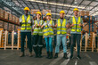 © chokniti - industrial occupation team person working in storage warehouse, business male portrait in logistic storehouse factory for a job of goods box shipping, stock delivery distribution industry to global