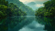 lake in the mountains, lake in the forest, A serene and picturesque mountain lake surrounded by lush greenery in the summer photograph