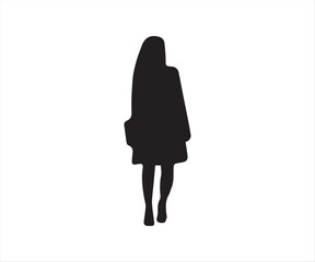 Wall Mural - Silhouette of a girl on a white background. Vector illustration.