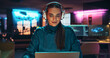 © Gorodenkoff - Young Project Manager with Headphones Working on Laptop Computer in Creative Office Environment. Beautiful Female Specialist is Writing Business Strategy, Using Digital Tablet to Take Notes