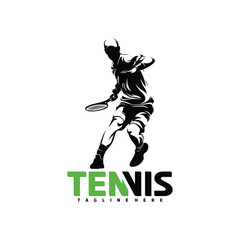 Male tennis player silhouette vector illustration design