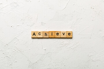 Wall Mural - Achieve word written on wood block. Achieve text on cement table for your desing, concept