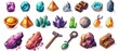 Game UI icons Precious metals and gems