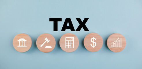 Wall Mural - tax refund and refund tax of duty taxation business, graphs and chart being demonstrated on the scre