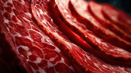 Wall Mural - Macro photo of salami. Generative AI