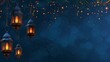Eid mubarak and eid al-adha banner with ramadan islamic lantern: festive celebration and religious tradition