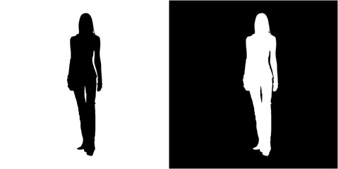 Sticker - silhouette of woman fashion model