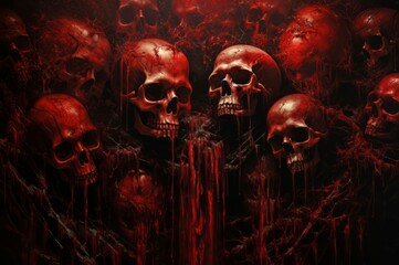 eerie skull creepy blood demons. party blood ghost hell shadow. generate ai