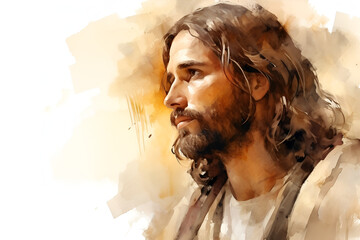 portrait of a man. Jesus.  religious  concept. biblical story