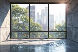 Fototapeta  - Sunlit Skyscraper Views A Glimpse of Urban Life in September Generative AI